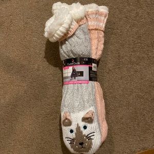 Cuddl Duds Sherpa lined Critter socks